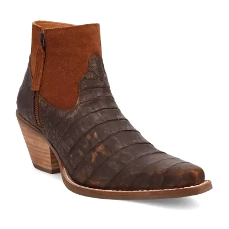 Dingo Womens Rickie Leatherie Stacked Heel Cowboy Boots