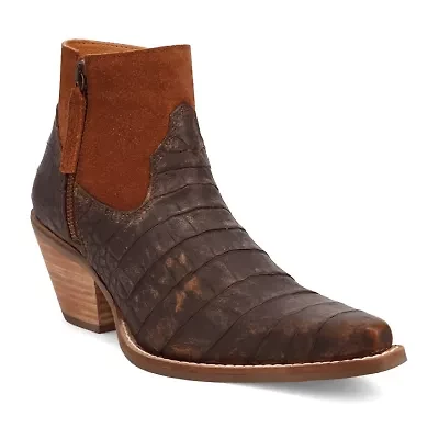 Dingo Womens Rickie Leatherie Stacked Heel Cowboy Boots