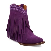 Dingo Womens Tapadero Suedeie Stacked Heel Cowboy Boots