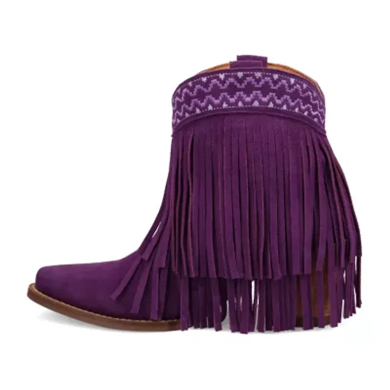 Dingo Womens Tapadero Suedeie Stacked Heel Cowboy Boots