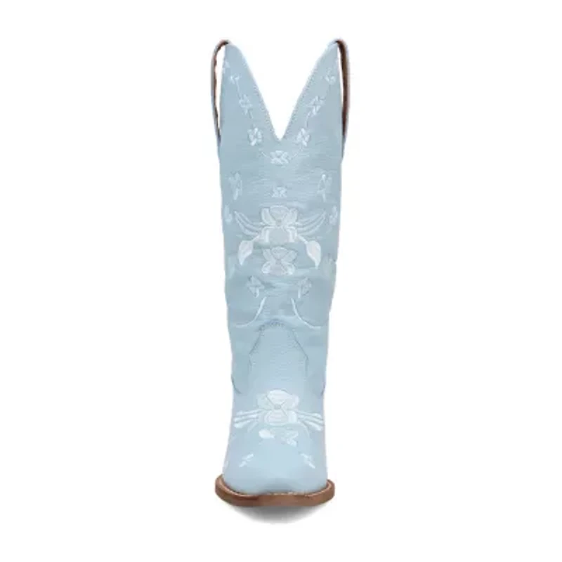 Dingo Womens Love Bug Leather Stacked Heel Cowboy Boots