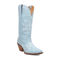 Dingo Womens Love Bug Leather Stacked Heel Cowboy Boots