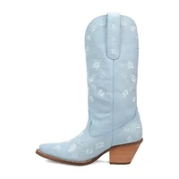 Dingo Womens Love Bug Leather Stacked Heel Cowboy Boots