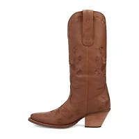 Dingo Womens Love Bug Leather Stacked Heel Cowboy Boots