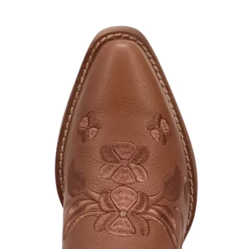 Dingo Womens Love Bug Leather Stacked Heel Cowboy Boots