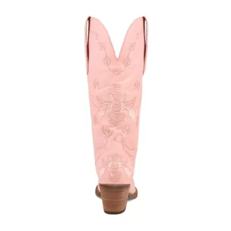 Dingo Womens Love Bug Leather Stacked Heel Cowboy Boots