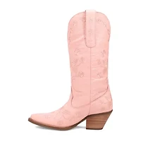 Dingo Womens Love Bug Leather Stacked Heel Cowboy Boots