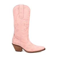 Dingo Womens Love Bug Leather Stacked Heel Cowboy Boots