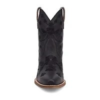 Dingo Womens Sweetheart Leatherie Stacked Heel Cowboy Boots