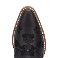 Dingo Womens Sweetheart Leatherie Stacked Heel Cowboy Boots