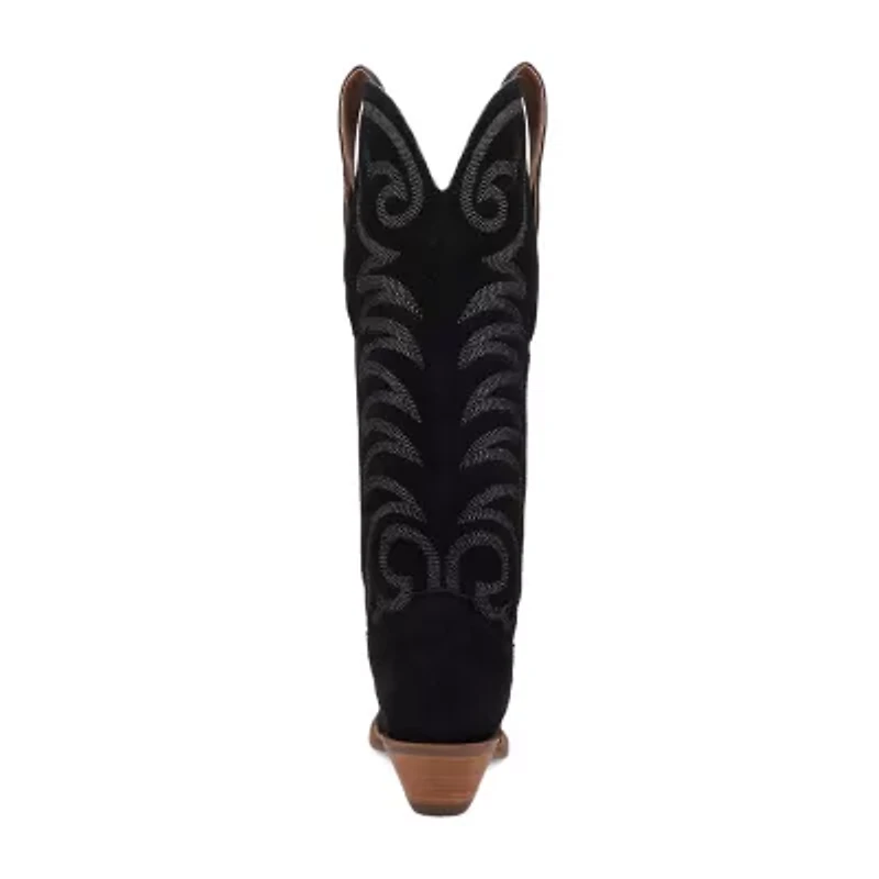 Dingo Womens Movin' On Leather Stacked Heel Cowboy Boots