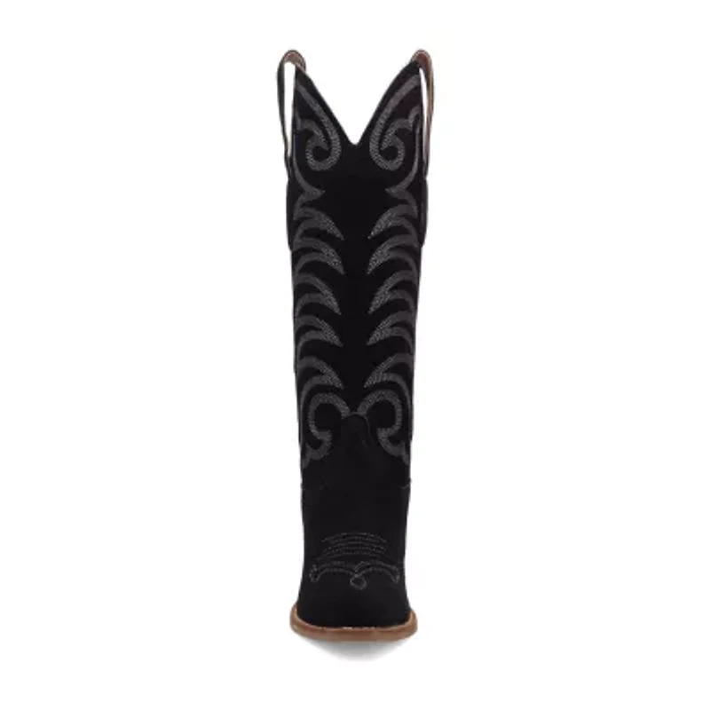 Dingo Womens Movin' On Leather Stacked Heel Cowboy Boots