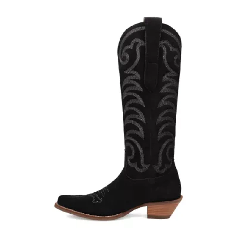 Dingo Womens Movin' On Leather Stacked Heel Cowboy Boots