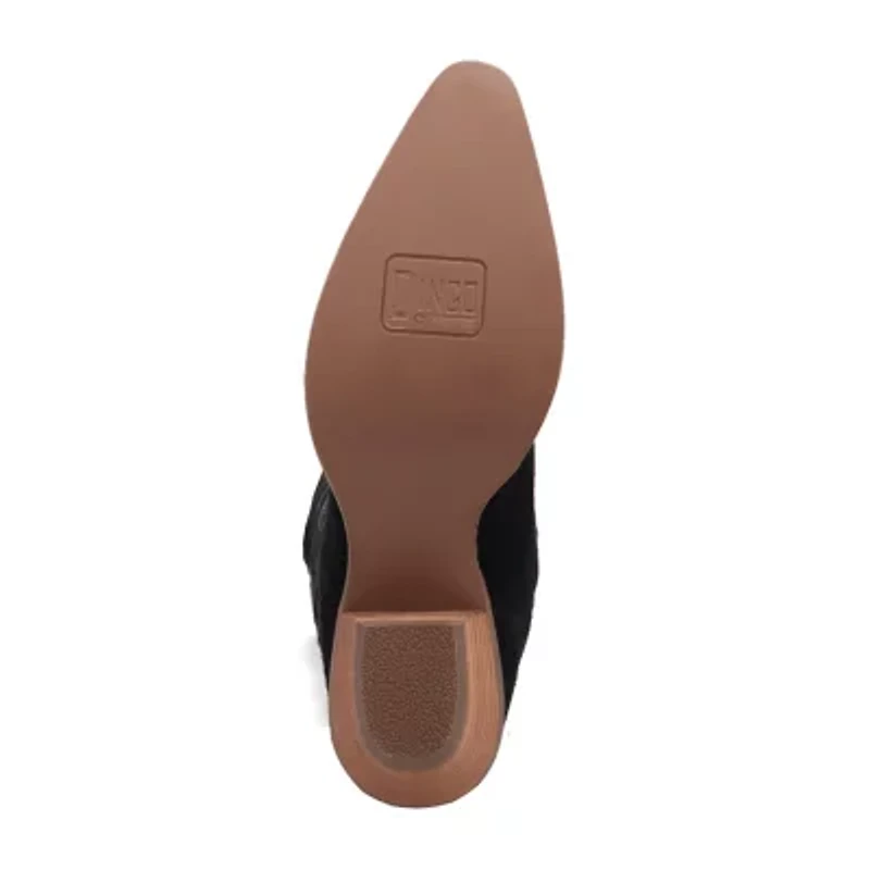 Dingo Womens Movin' On Leather Stacked Heel Cowboy Boots