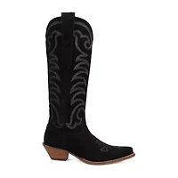 Dingo Womens Movin' On Leather Stacked Heel Cowboy Boots