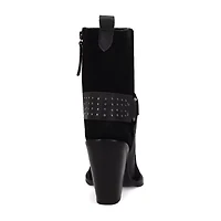 Dingo Womens Songbird Suede Stacked Heel Cowboy Boots