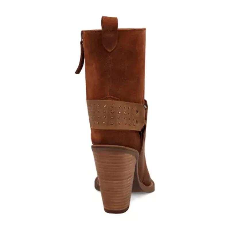 Dingo Womens Songbird Suede Stacked Heel Cowboy Boots