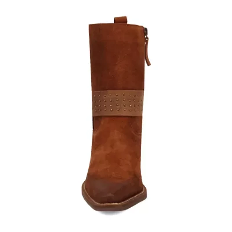 Dingo Womens Songbird Suede Stacked Heel Cowboy Boots