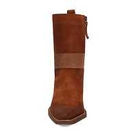 Dingo Womens Songbird Suede Stacked Heel Cowboy Boots