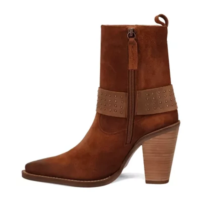 Dingo Womens Songbird Suede Stacked Heel Cowboy Boots