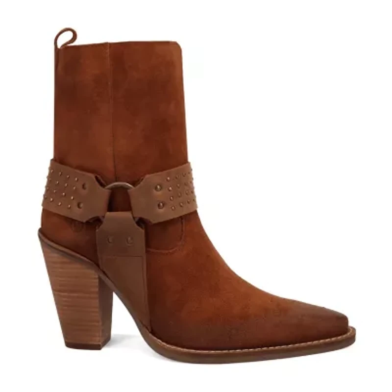 Dingo Womens Songbird Suede Stacked Heel Cowboy Boots