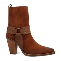 Dingo Womens Songbird Suede Stacked Heel Cowboy Boots