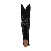 Dingo Womens Primadonna Suede Stacked Heel Cowboy Boots