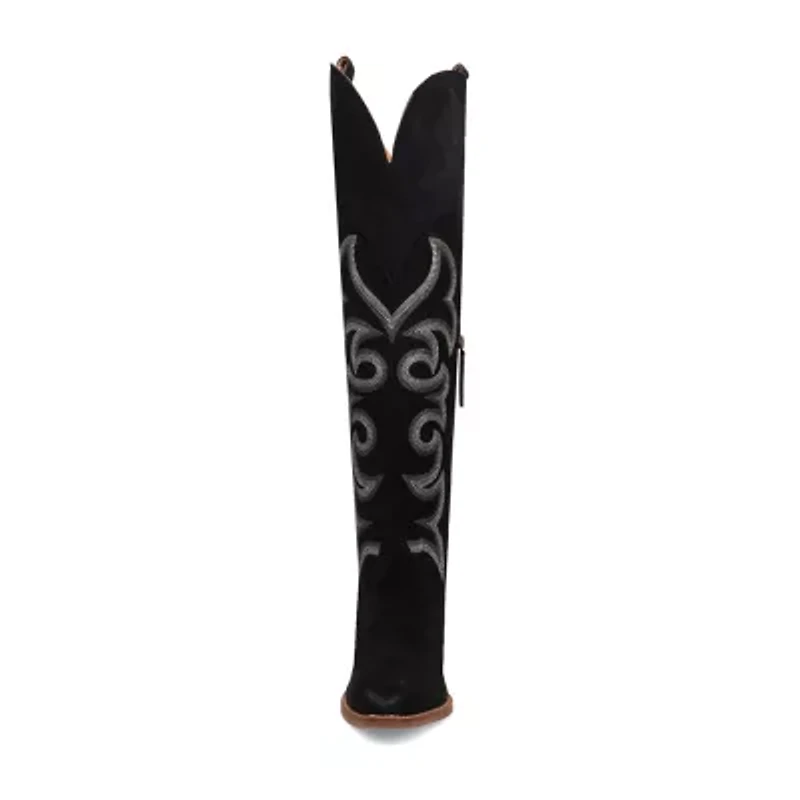 Dingo Womens Primadonna Suede Stacked Heel Cowboy Boots