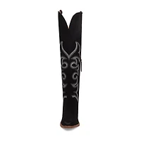 Dingo Womens Primadonna Suede Stacked Heel Cowboy Boots