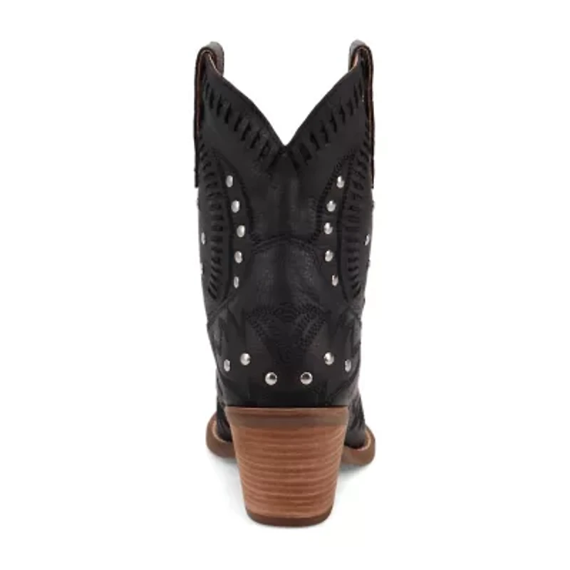 Dingo Womens Precious Leatherie Stacked Heel Cowboy Boots