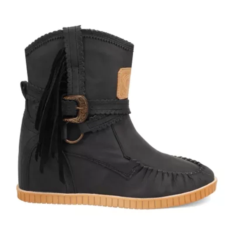 Dingo Womens Montauk Leather Wedge Heel Cowboy Boots