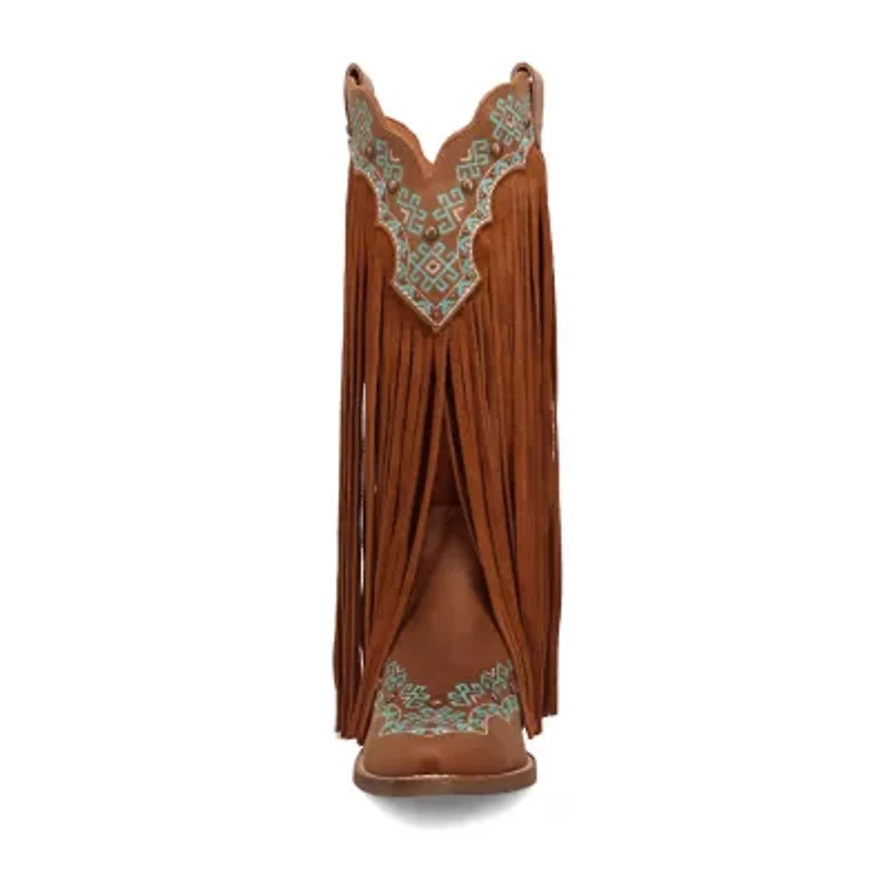 Dingo Womens Tequila Sunrise Suede Stacked Heel Cowboy Boots