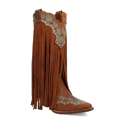 Dingo Womens Tequila Sunrise Suede Stacked Heel Cowboy Boots