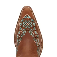 Dingo Womens Tequila Sunrise Suede Stacked Heel Cowboy Boots