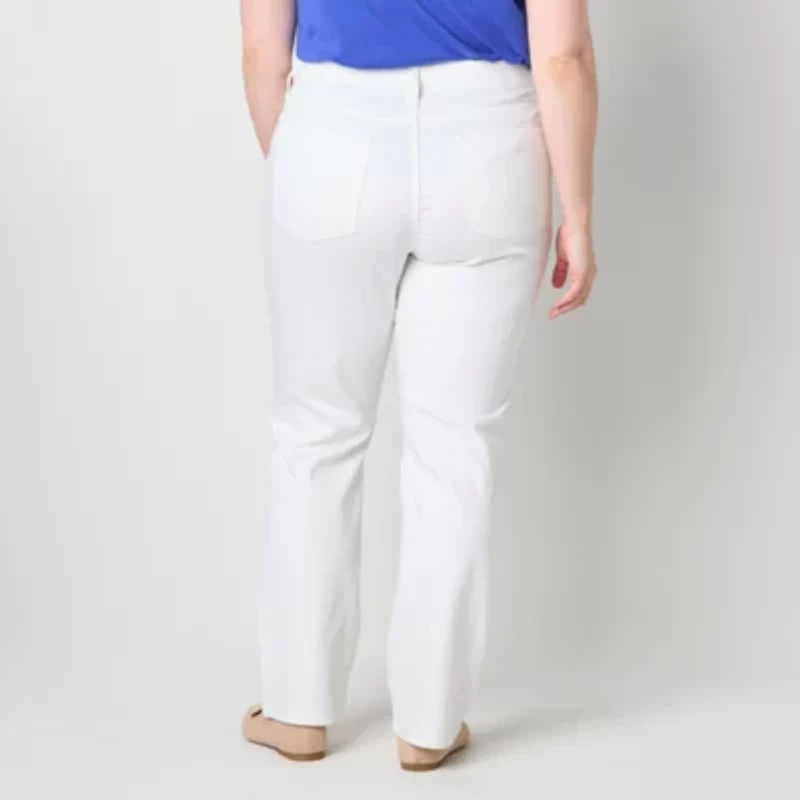 St. John's Bay Womens Mid Rise Stretch Fabric Straight Leg Jean