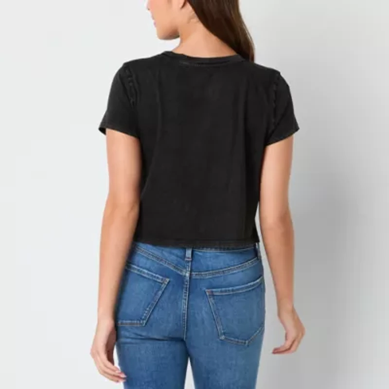 a.n.a Womens Crew Neck Short Sleeve Pocket T-Shirt