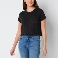 a.n.a Womens Crew Neck Short Sleeve Pocket T-Shirt