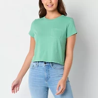 a.n.a Womens Crew Neck Short Sleeve Pocket T-Shirt
