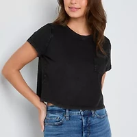 a.n.a Womens Crew Neck Short Sleeve Pocket T-Shirt