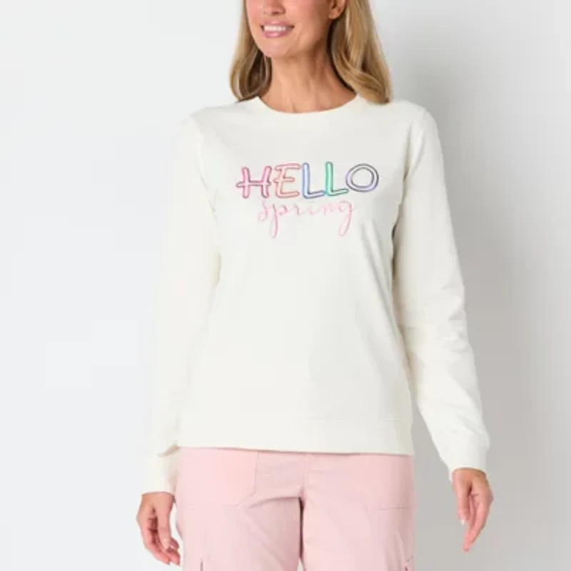 St. John's Bay Womens Long Sleeve Sweatshirt