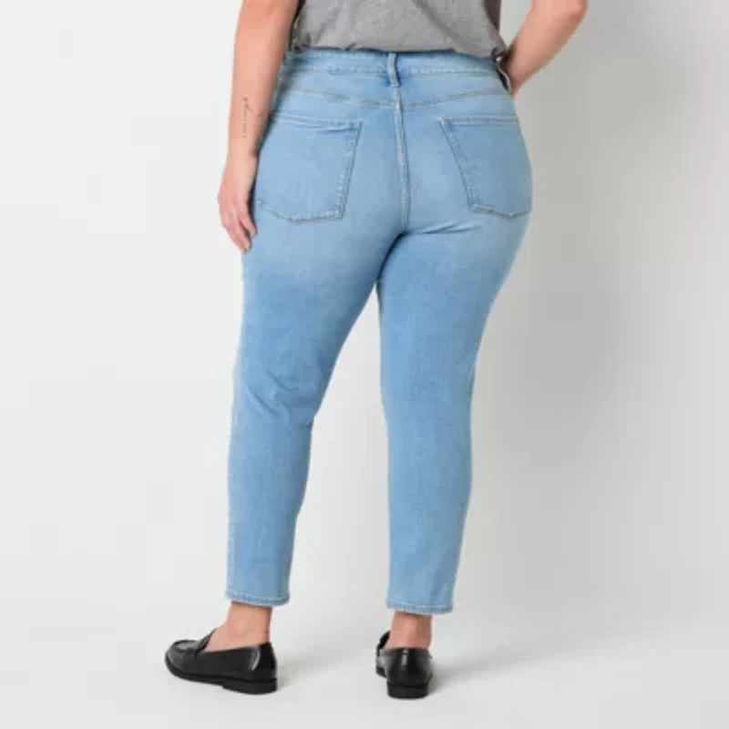 a.n.a Womens Plus High Rise Skinny Fit Jean