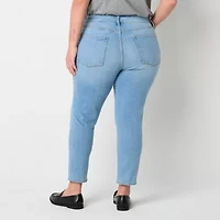 a.n.a Womens Plus High Rise Skinny Fit Jean