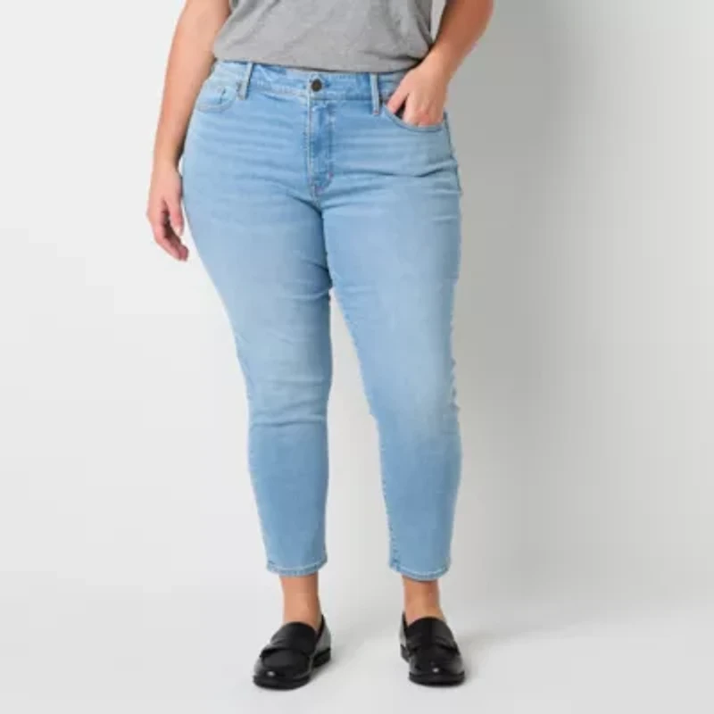 a.n.a Womens Plus High Rise Skinny Fit Jean