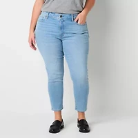 a.n.a Womens Plus High Rise Skinny Fit Jean