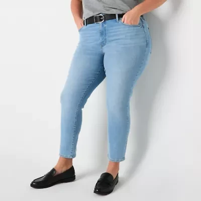 a.n.a Womens Plus High Rise Skinny Fit Jean