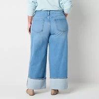 a.n.a - Plus Womens Highest Rise Wide Leg Jean