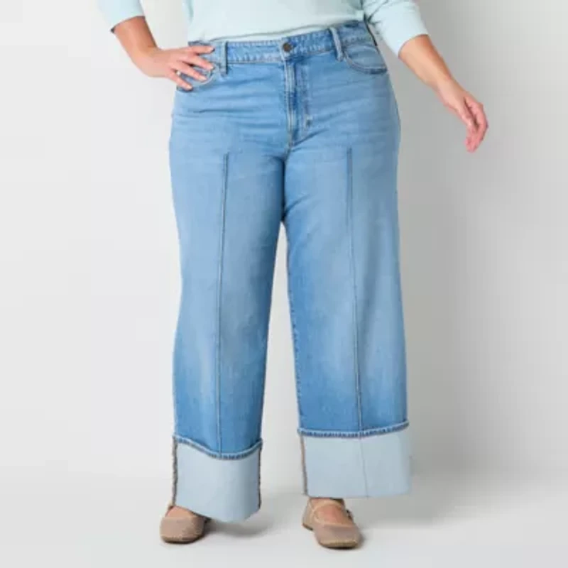 a.n.a - Plus Womens Highest Rise Wide Leg Jean