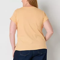 Liz Claiborne Womens Crew Neck Short Sleeve Plus T-Shirt
