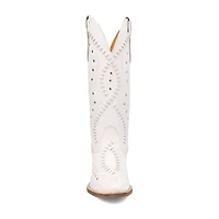 Dingo Womens Pretty 'N  Pink Leather Stacked Heel Cowboy Boots