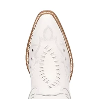 Dingo Womens Pretty 'N  Pink Leather Stacked Heel Cowboy Boots